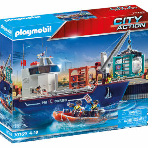 PLAYMOBIL City Action 70769 Großes Containerschiff mit Zo...